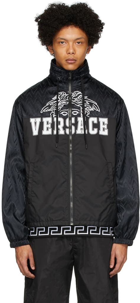 versace medusa windbreaker jacket black|Versace jackets for men.